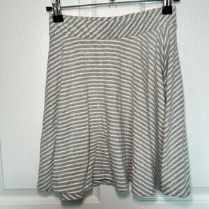 SO Vintage Y2k Gray White Stripe Mini Skirt‎ Small Trendy Juniors Soft Casual